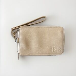 Beis The Travel Wallet  in Beige Compact Wristlet